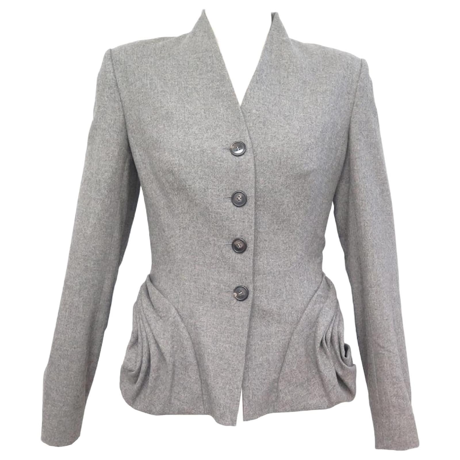 grey wool jacket womens
