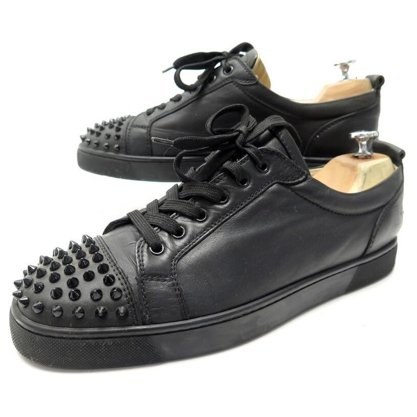 Christian Louboutin Black Louis Junior Spikes Sneakers