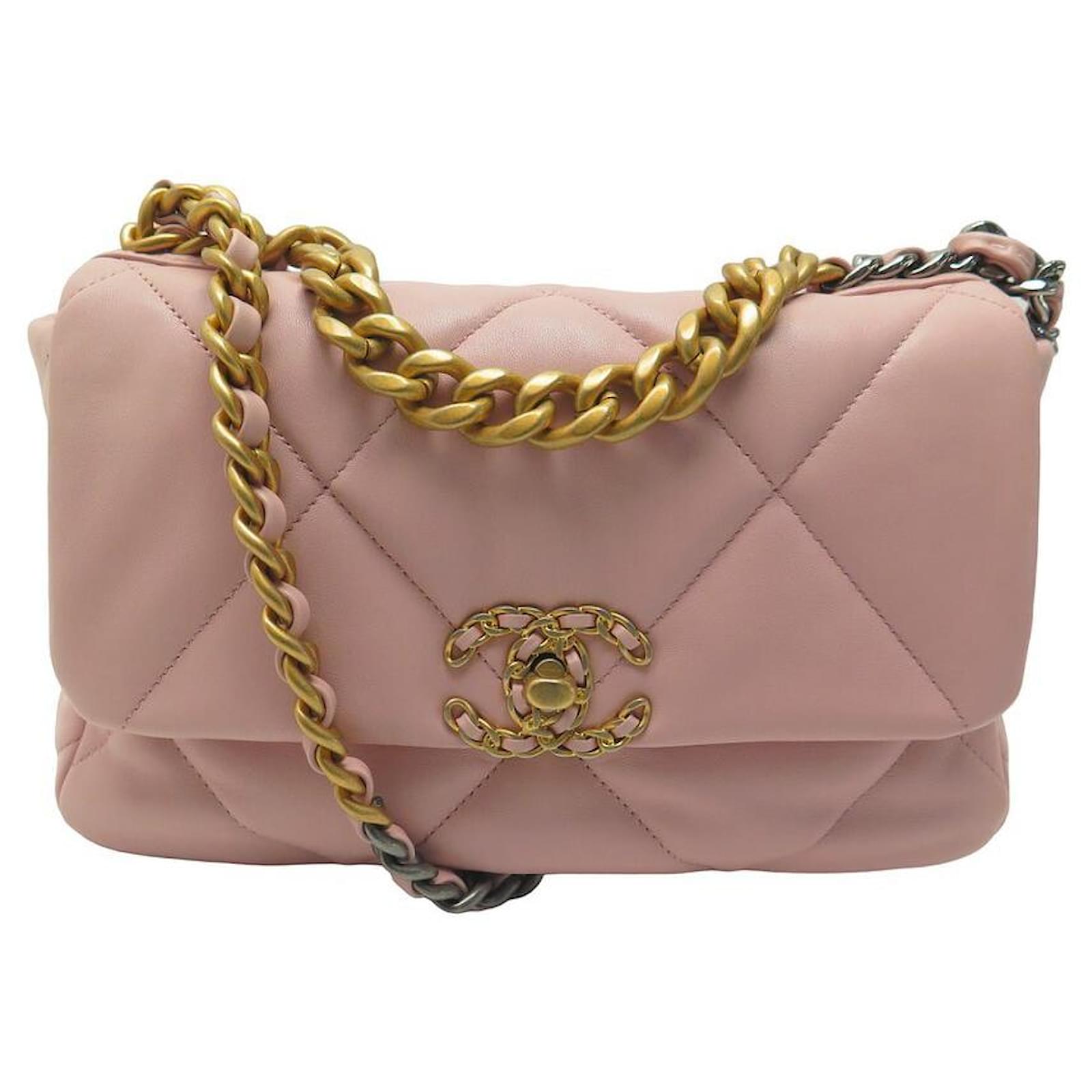 Chanel 19 NEW CHANEL HANDBAG 19 PINK QUILTED LEATHER PINK LEATHER