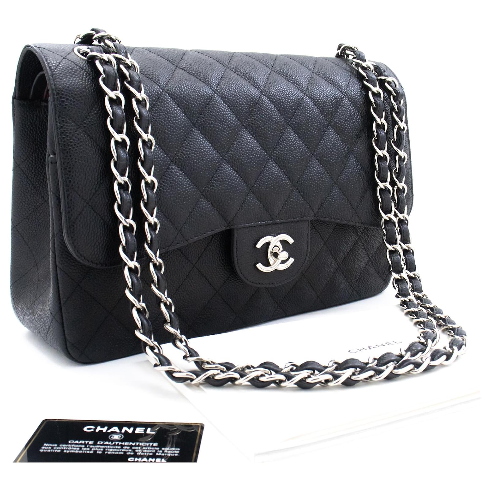 Handbags Chanel Chanel 11 Large Grained Calf Leather Lined Flap Chain Shoulder Bag