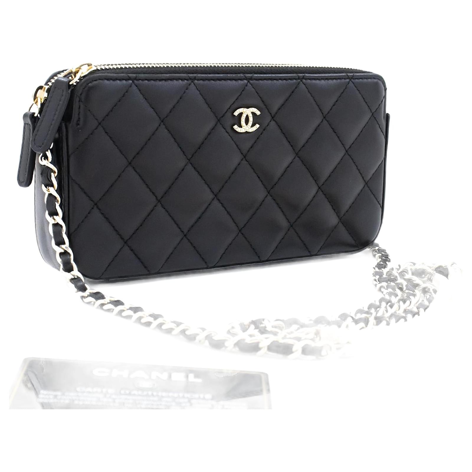 Handbags Chanel Chanel Lambskin Pearl Wallet on Chain Woc Lined Zip Chain Bag