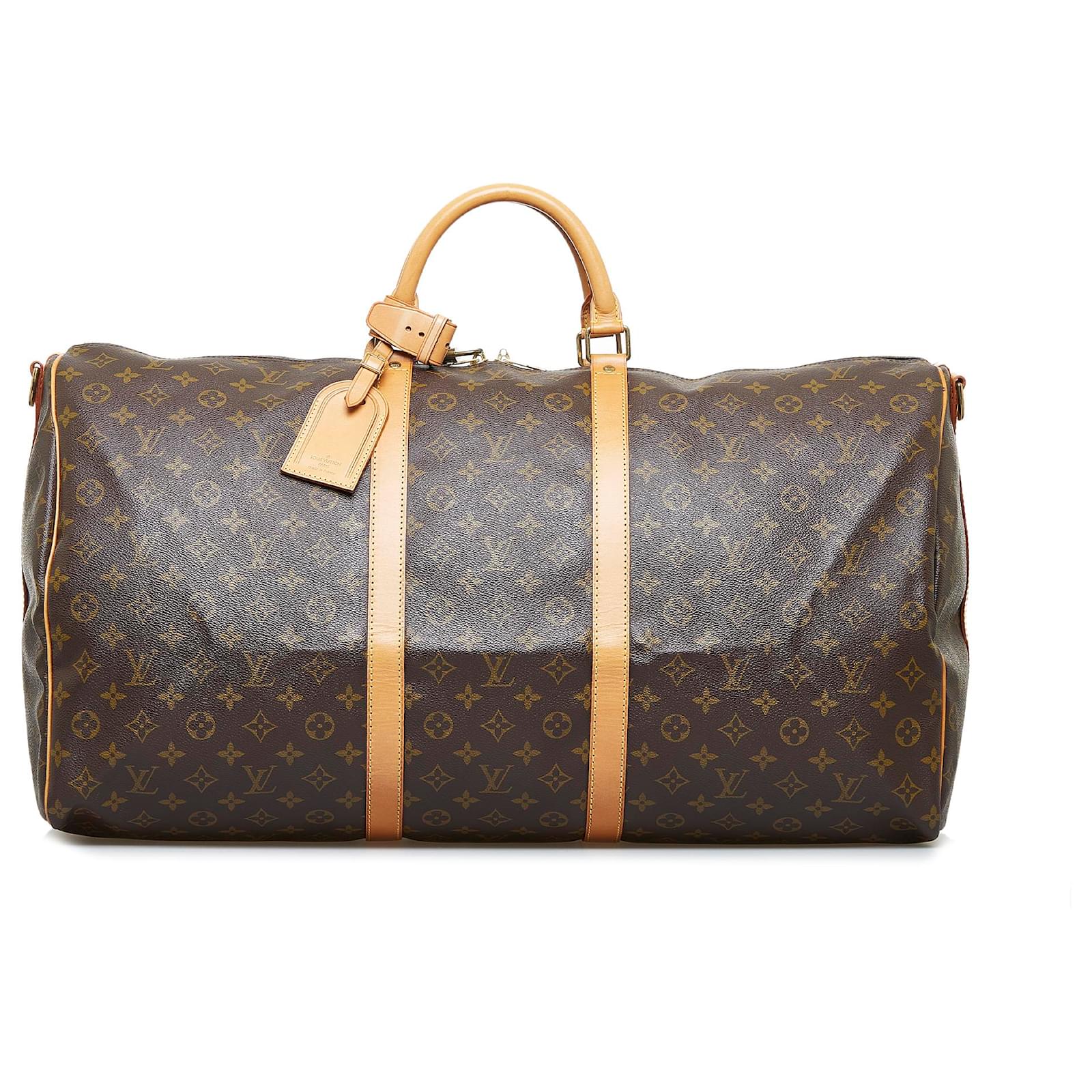 Authentic Louis Vuitton Keepall Bandouliere Bag Monogram Canvas 60 Brown