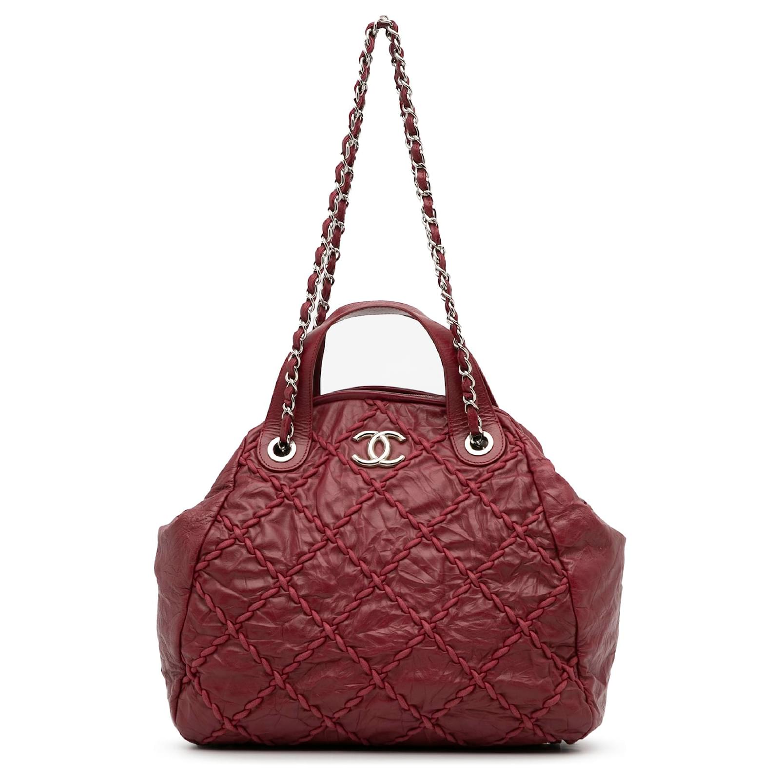 Chanel Red Ultra Stitch Bowler Bag Leather ref.977312 - Joli Closet