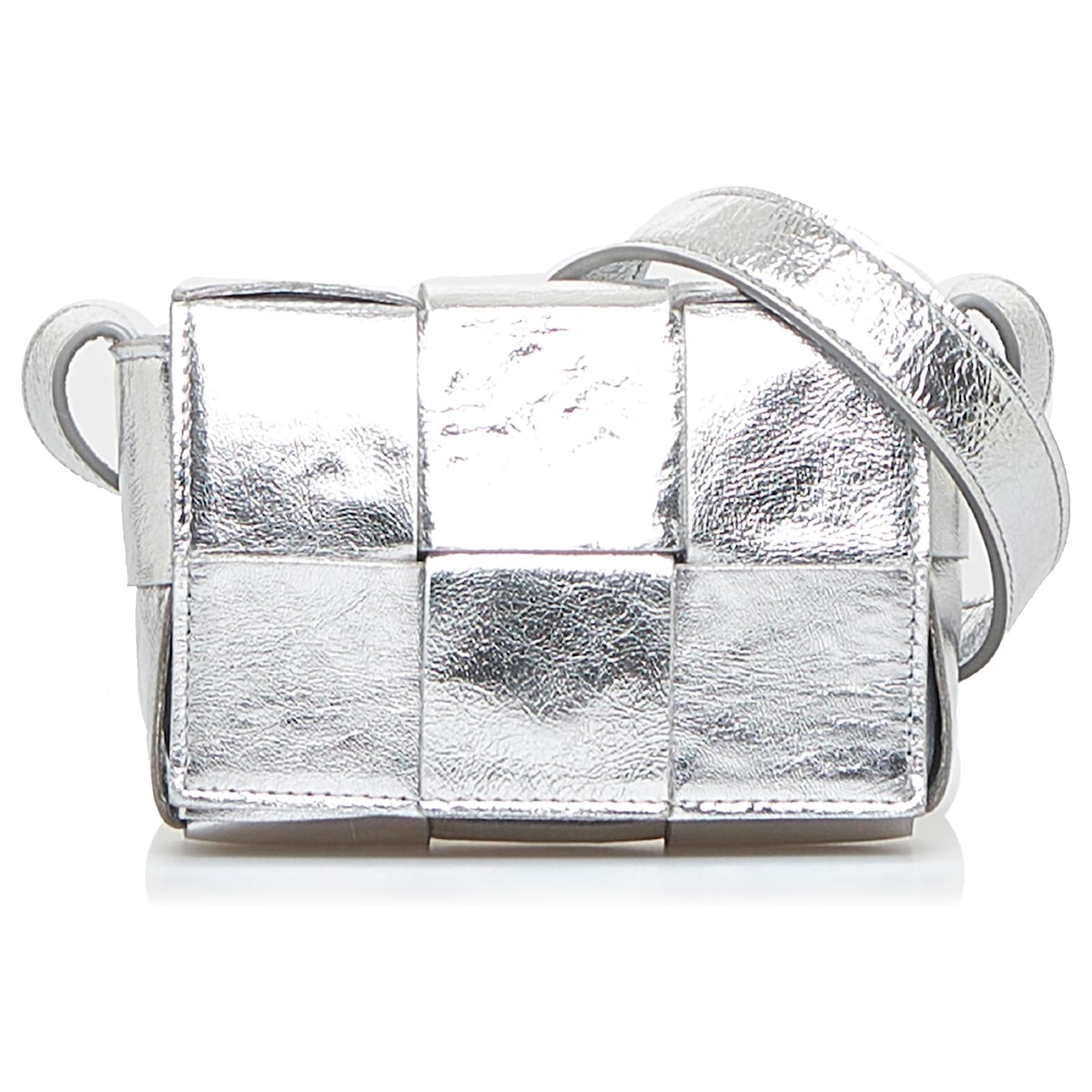 Bottega Veneta Silver Cassette Shoulder Bag