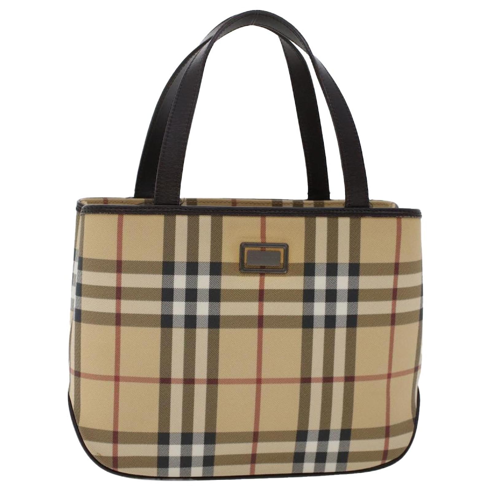 Burberry Beige Vintage Check PVC and Leather Tote