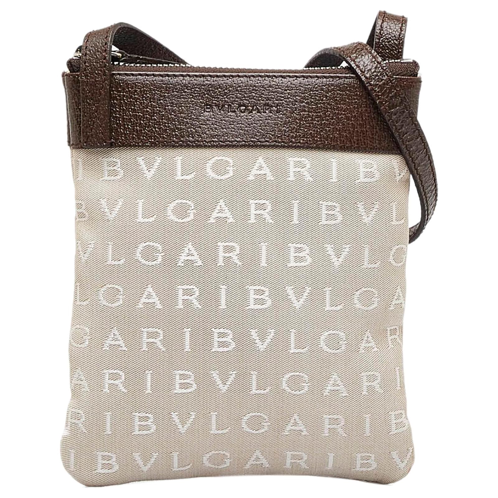 Bvlgari Bag Brown Mania Canvas Leather BVLGARI One Shoulder