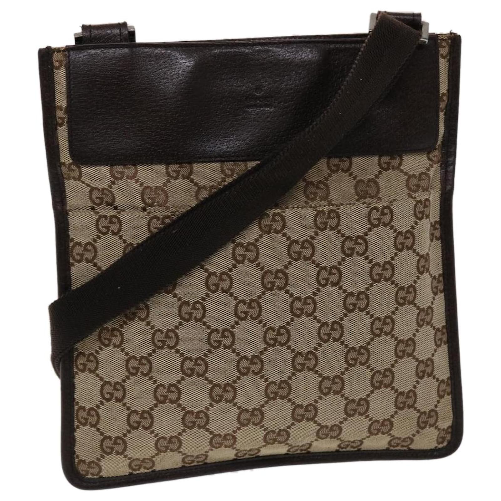 GUCCI GGパターン ショルダーバッグ 27639 GUCCI GG Canvas Shoulder Bag Beige Dark Brown 27639 Auth ki3103