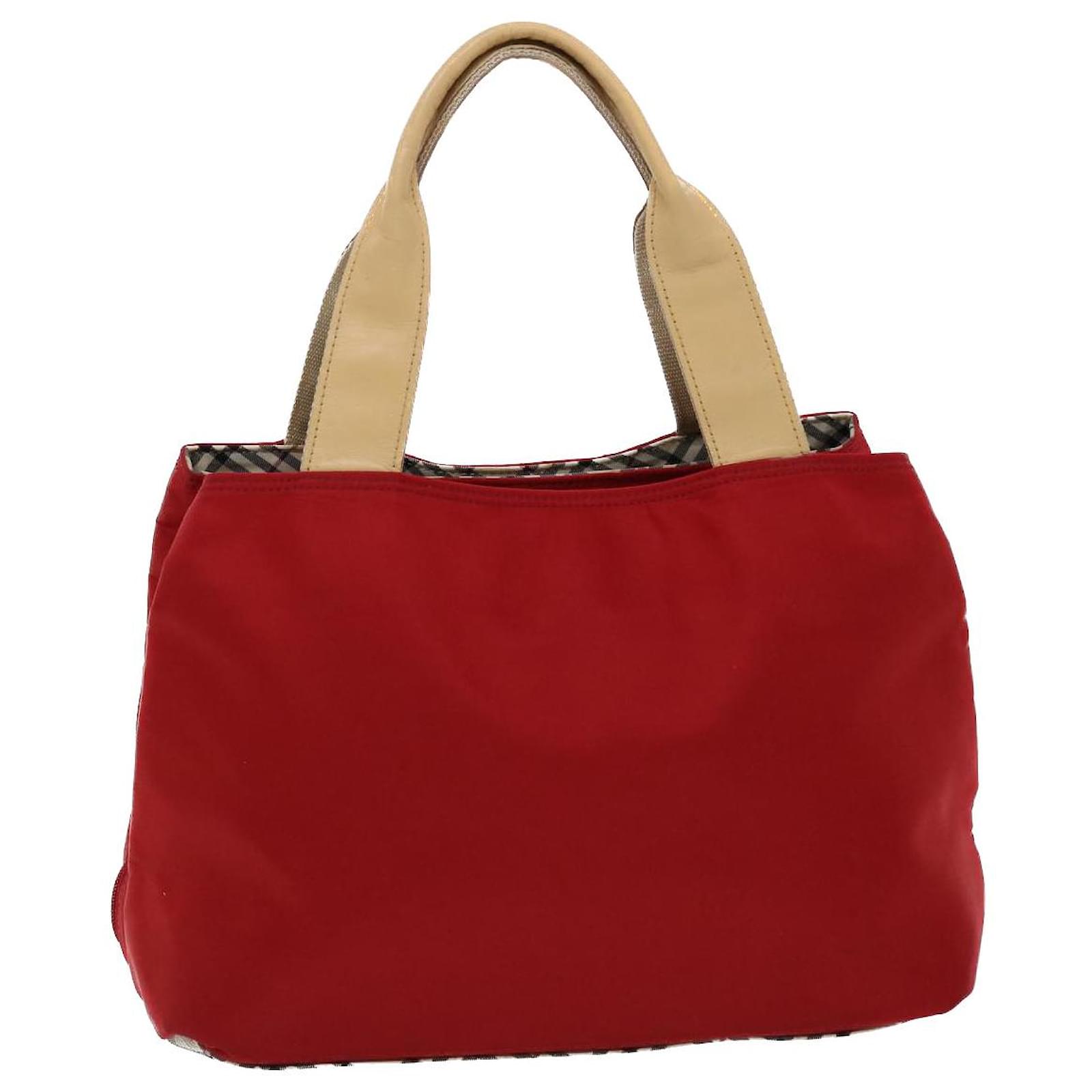 BURBERRY Sac ?� main Nylon Rouge Auth bs6560 ref.978384 - Joli Closet