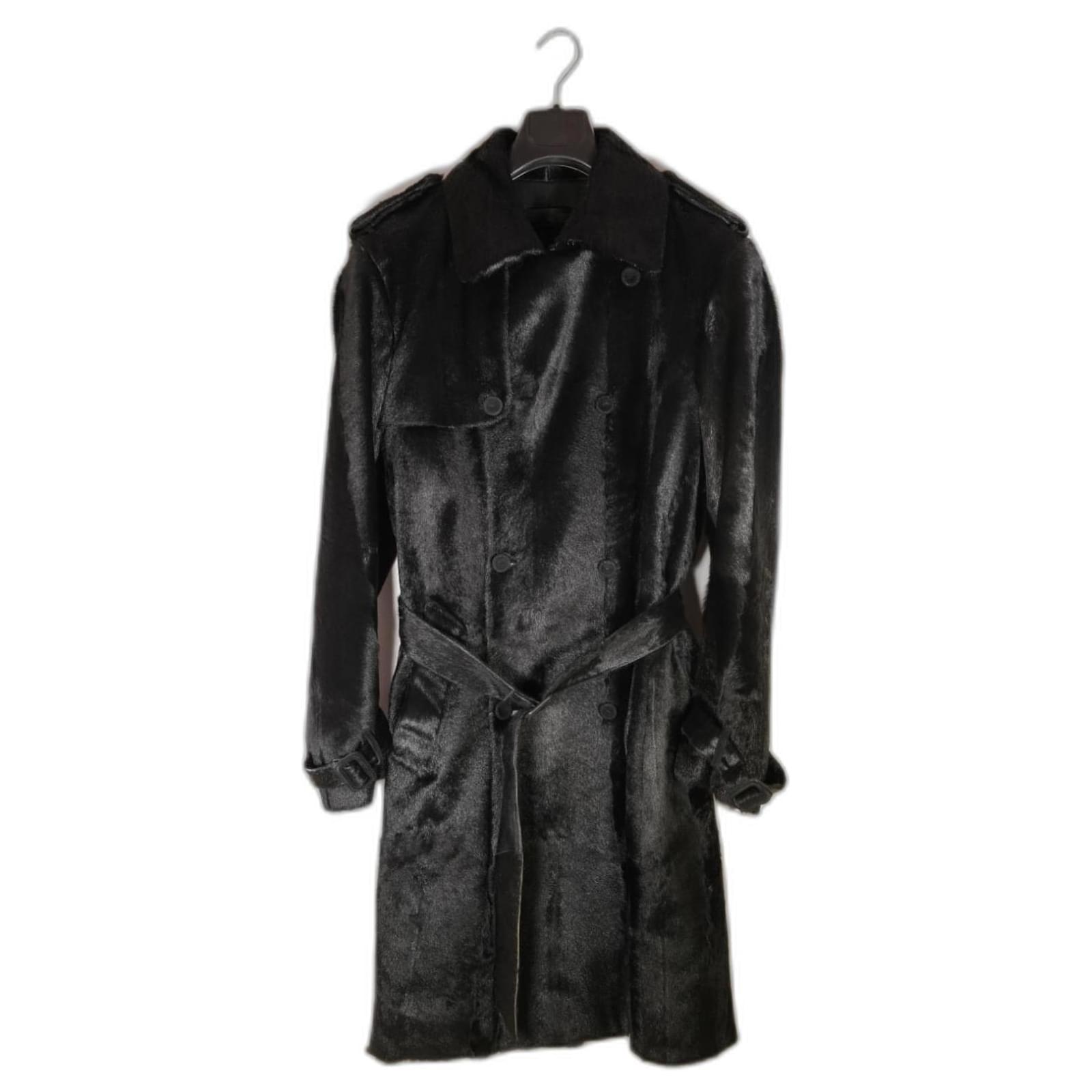 Amazing Alexander McQueen Fur trench coat Black ref.978390 - Joli Closet