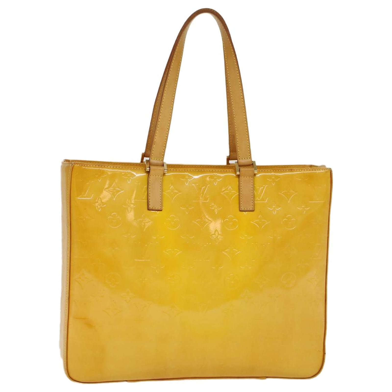 Louis Vuitton Yellow-Beige Monogram Vernis Reade GM Tote Bag