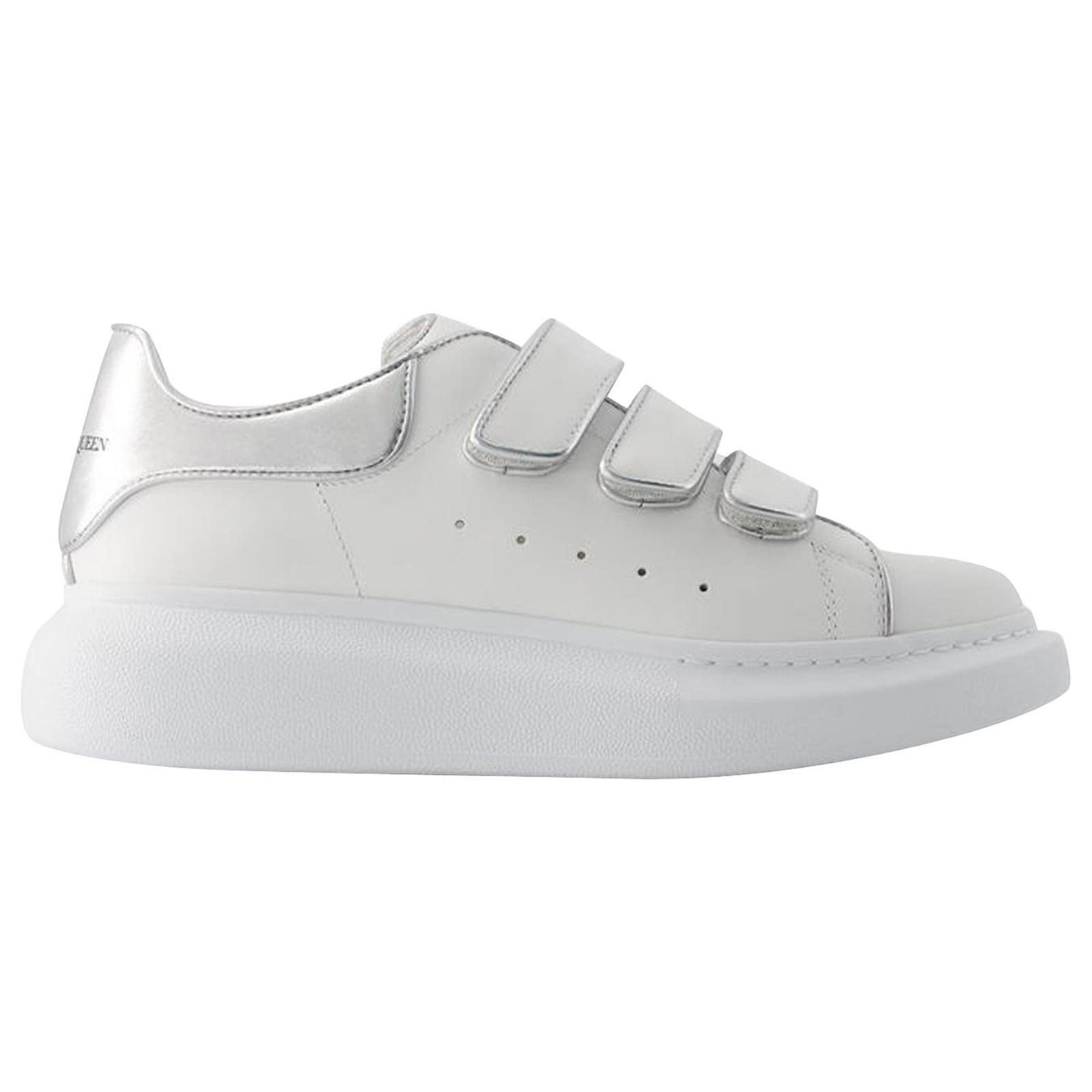 Alexander McQueen Silver and Blue Oversized Sneakers Alexander McQueen