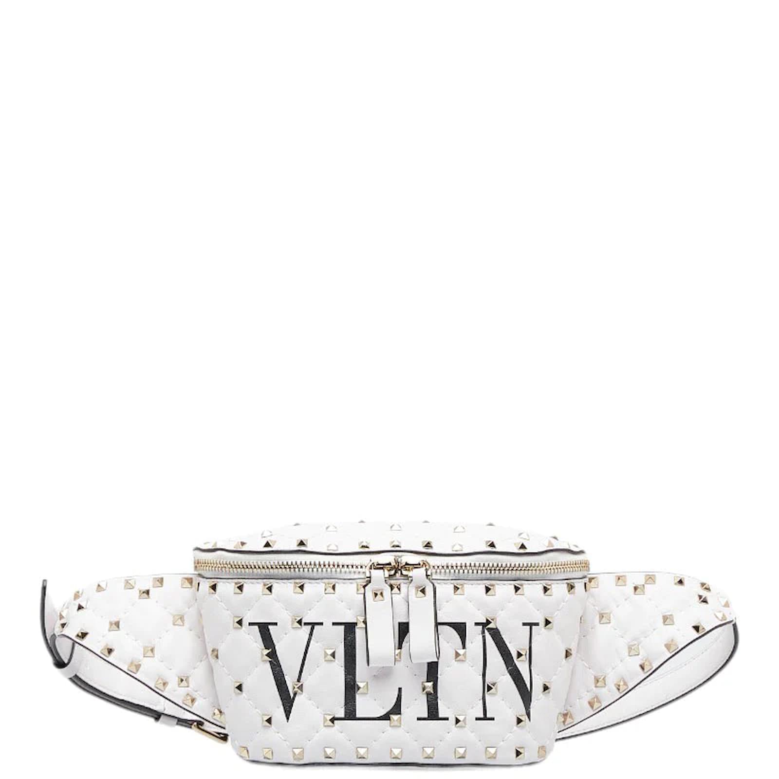 Valentino Garavani White VLTN Medium Rockstud Spike Bag