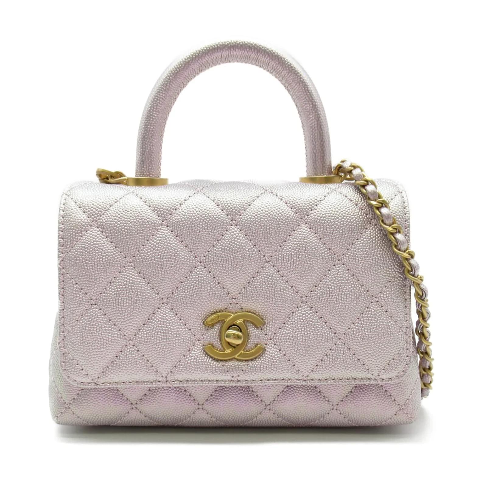 Chanel 2022 Extra Mini Coco Handle Bag AS2215 Pink Leather ref