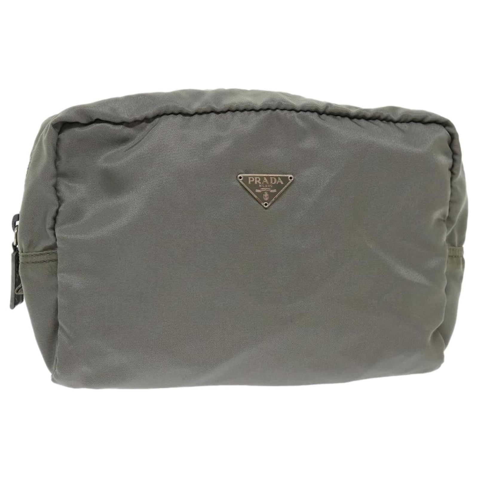 grey synthetic prada clutch bags