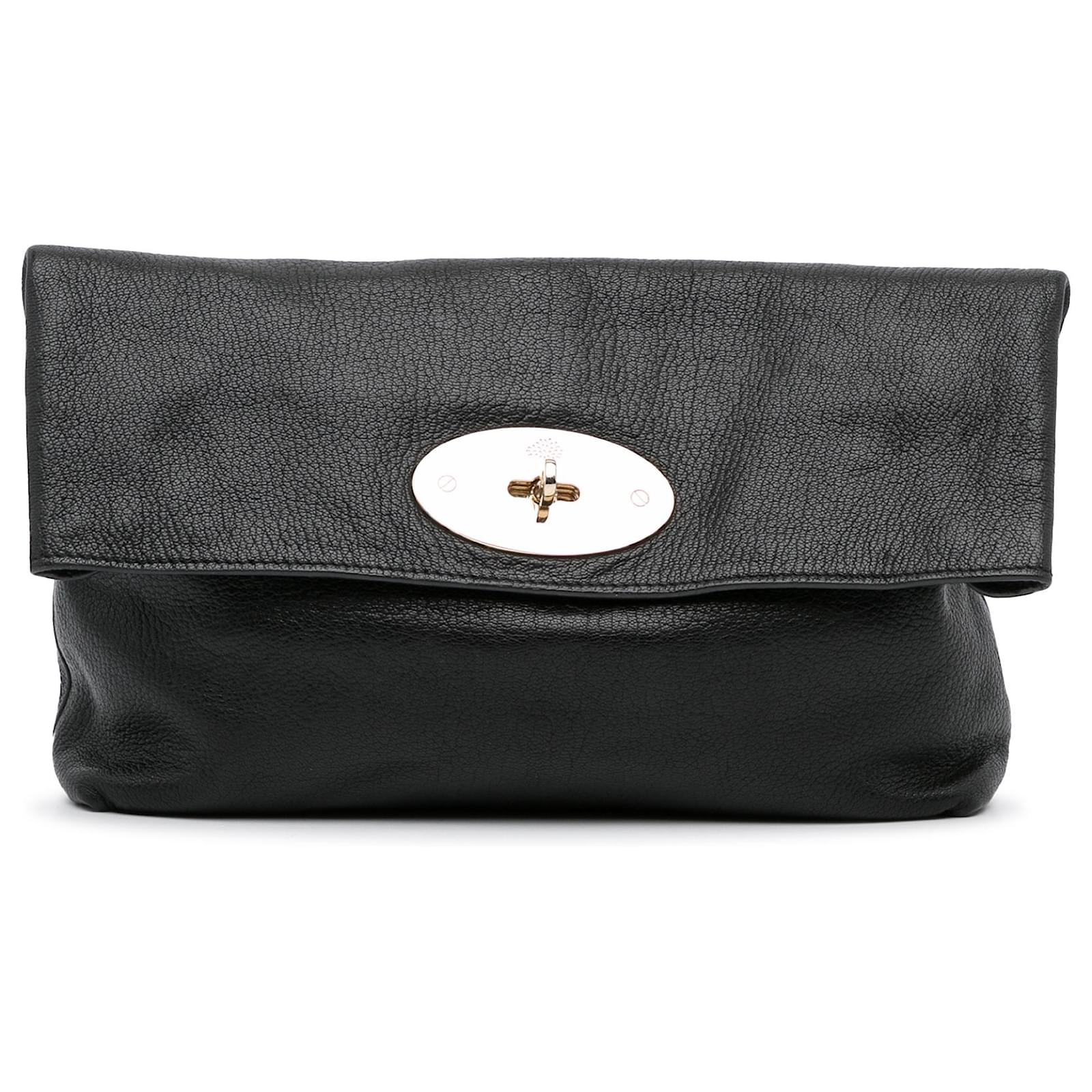 Mulberry, Bags, Mulberry Black Leather Clemmi Clutch