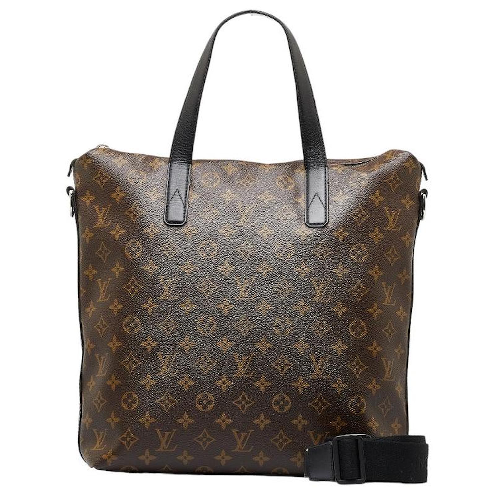 Pre-owned Louis Vuitton Monogram Macassar Weekend Tote Gm In Brown