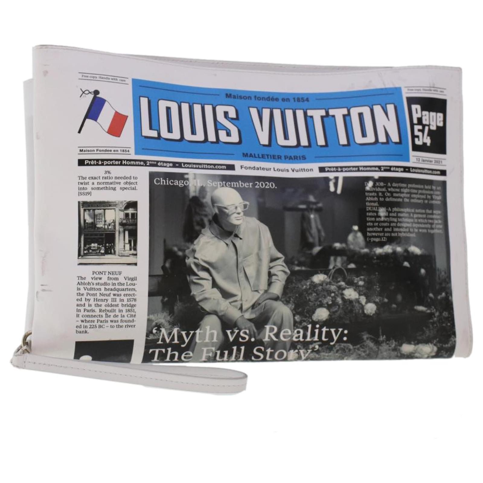 LOUIS VUITTON Newspaper Clutch Bag Calfskin White M80849 LV Auth 46462A  Leather ref.980187 - Joli Closet