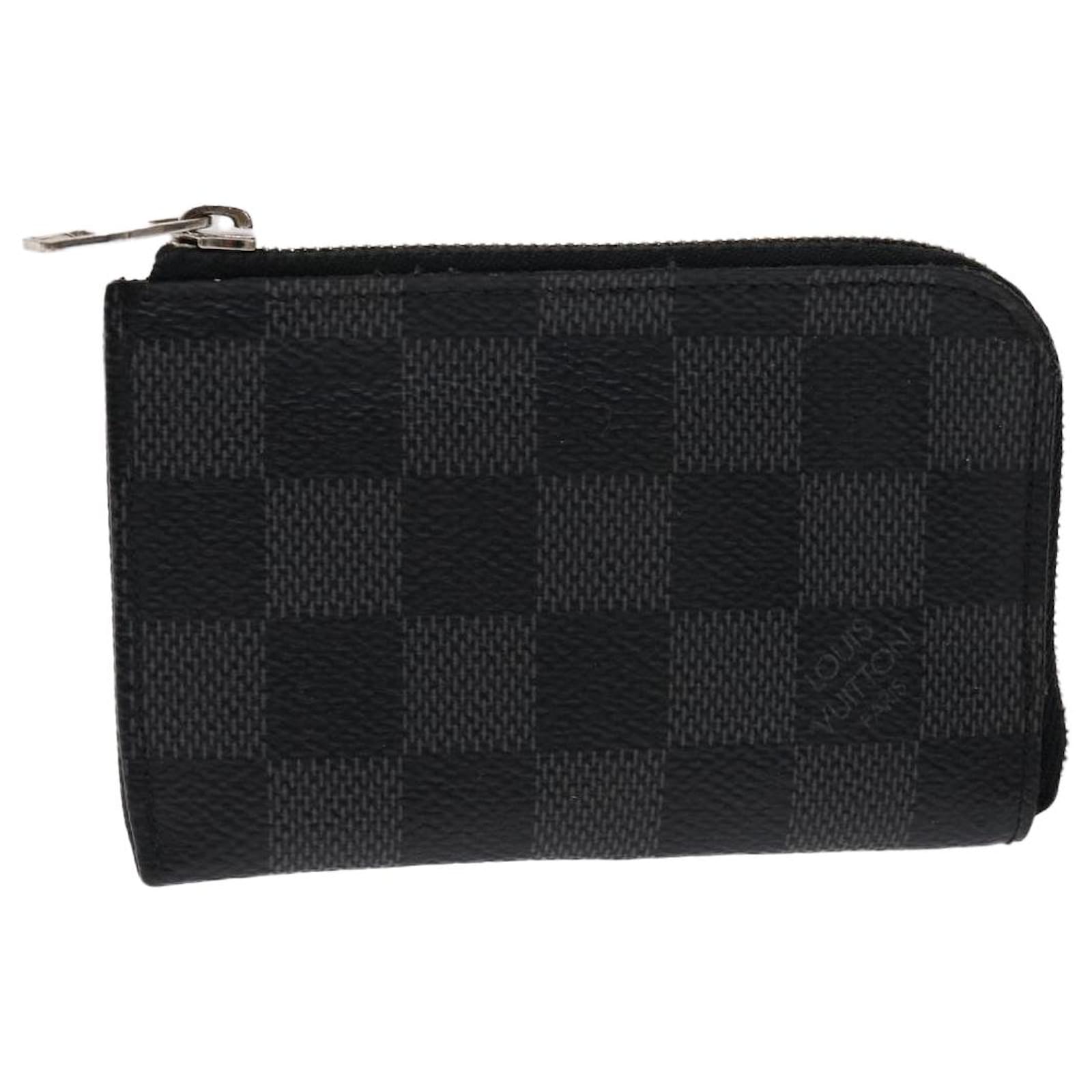 LOUIS VUITTON Damier Graphite Pochette Cles Coin Purse N60155 LV