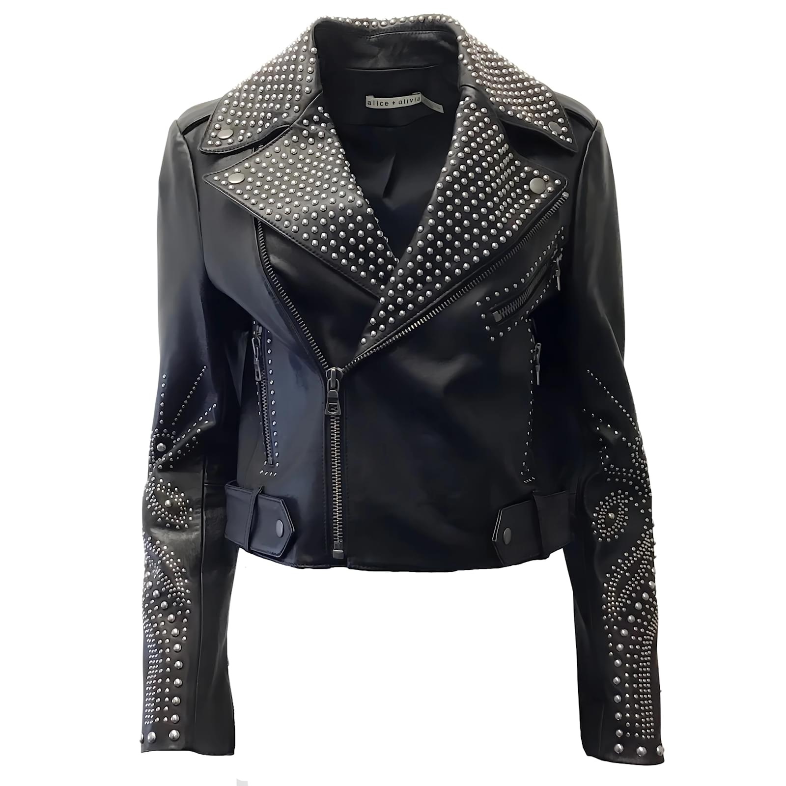 Alice + Olivia Lamb Leather Biker Jacket store