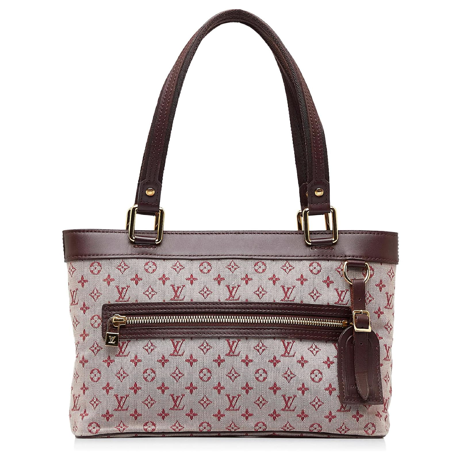 Louis Vuitton Red Monogram Canvas and Burgundy Calfskin Leather