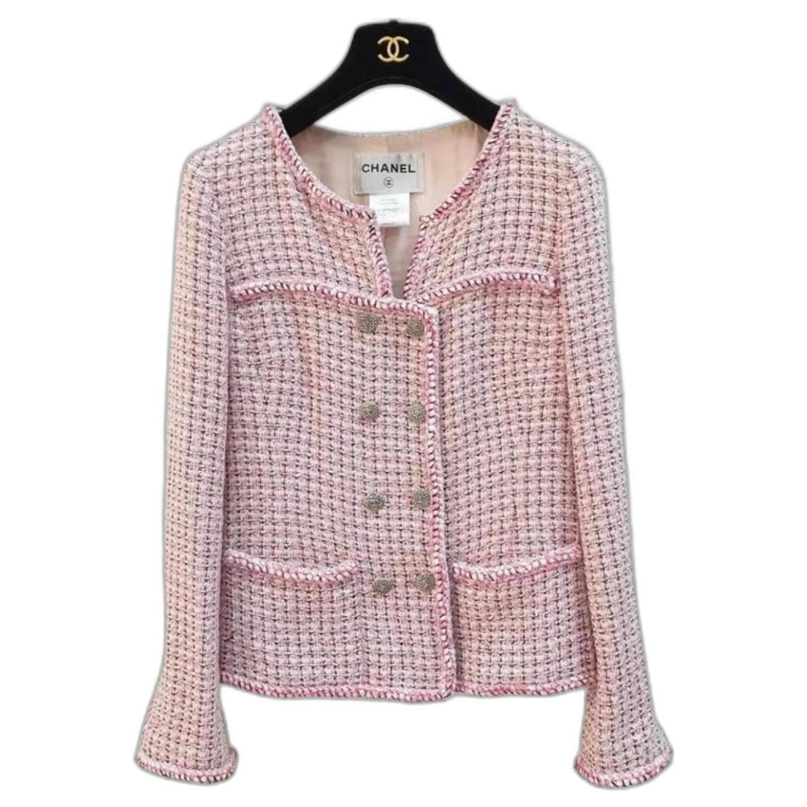 Pre-owned Chanel Tweed Blazer In Pink