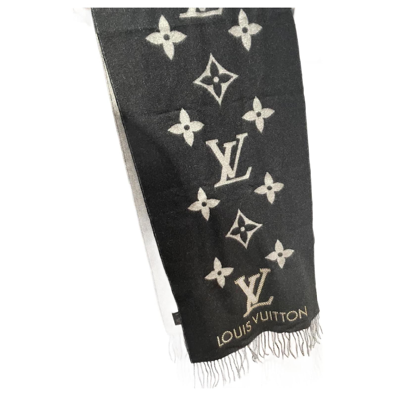 Louis Vuitton Cashmere Black and Grey Scarf
