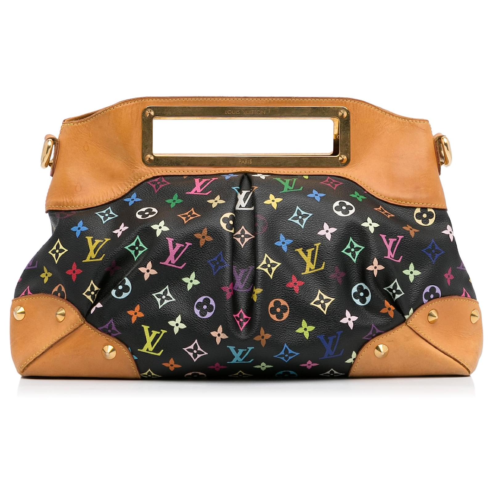 Louis Vuitton Black Monogram Multicolore Judy GM Leather Cloth ref.981050 -  Joli Closet