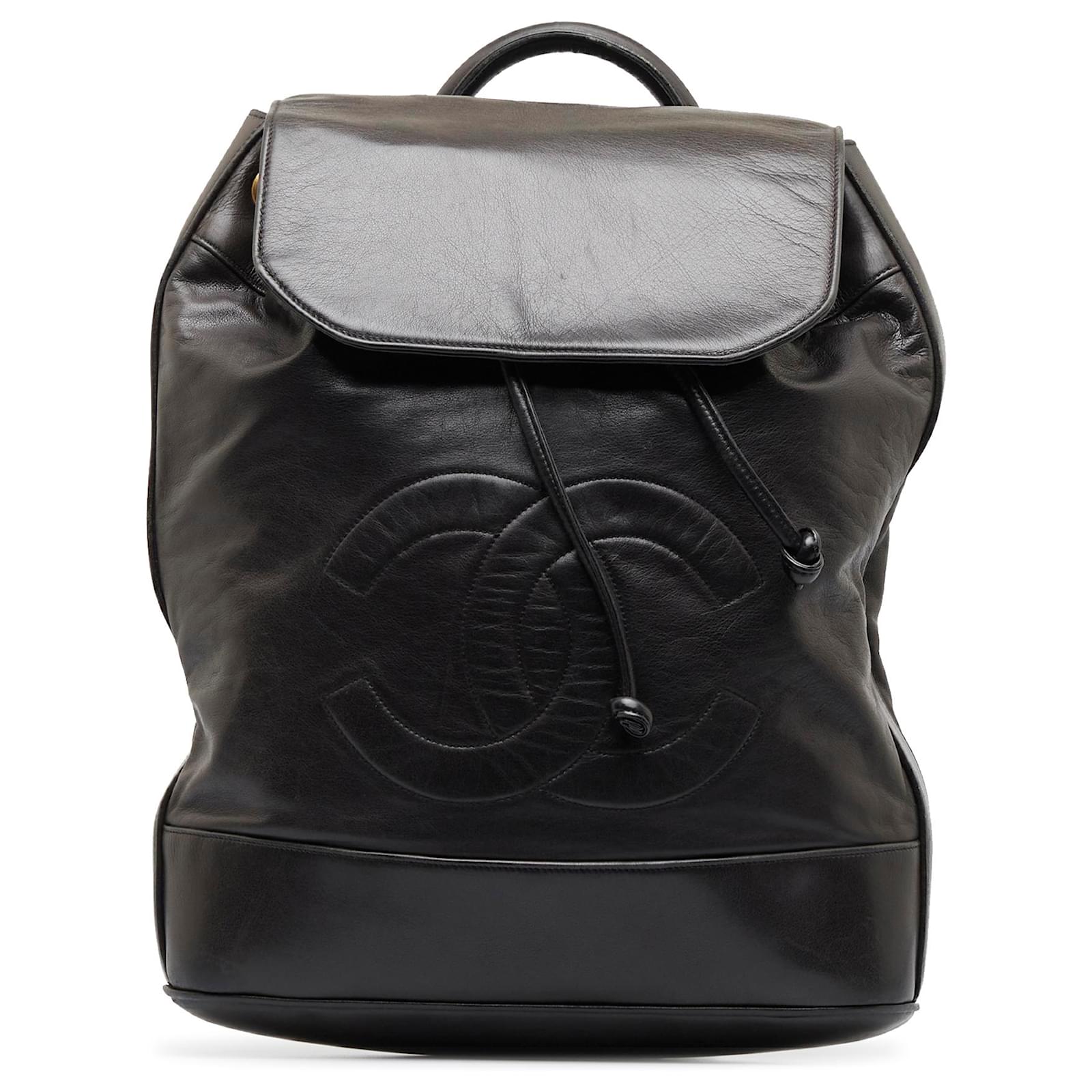 Chanel Black CC Backpack Leather ref.981055 - Joli Closet