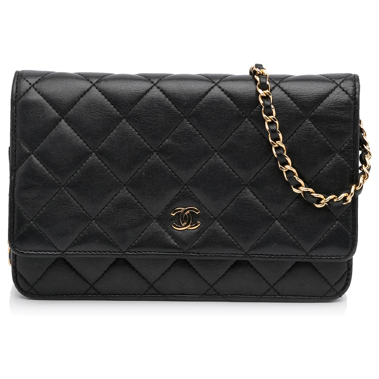 Chanel Red Quilted Lambskin Pearl Classic Wallet On Chain (WOC