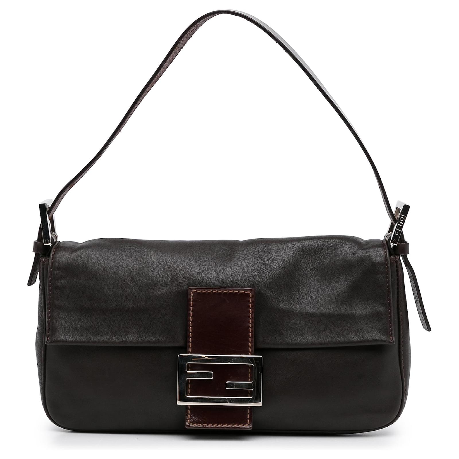 Fendi, Bags, Vintage Fendi Black Leather Baguette Bag