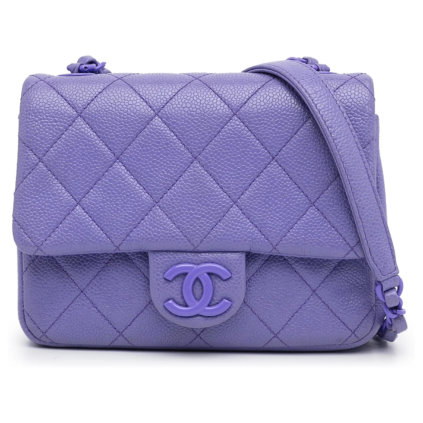 Chanel Purple Incognito Square Flap Bag Leather ref.981289 - Joli