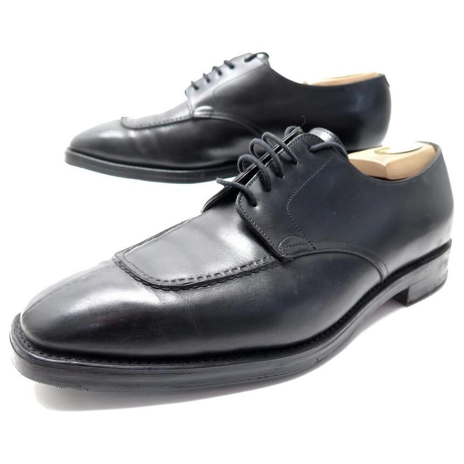 JOHN LOBB BORDOR SHOES 8896 Derby 10E 44 BLACK LEATHER SHOES ref