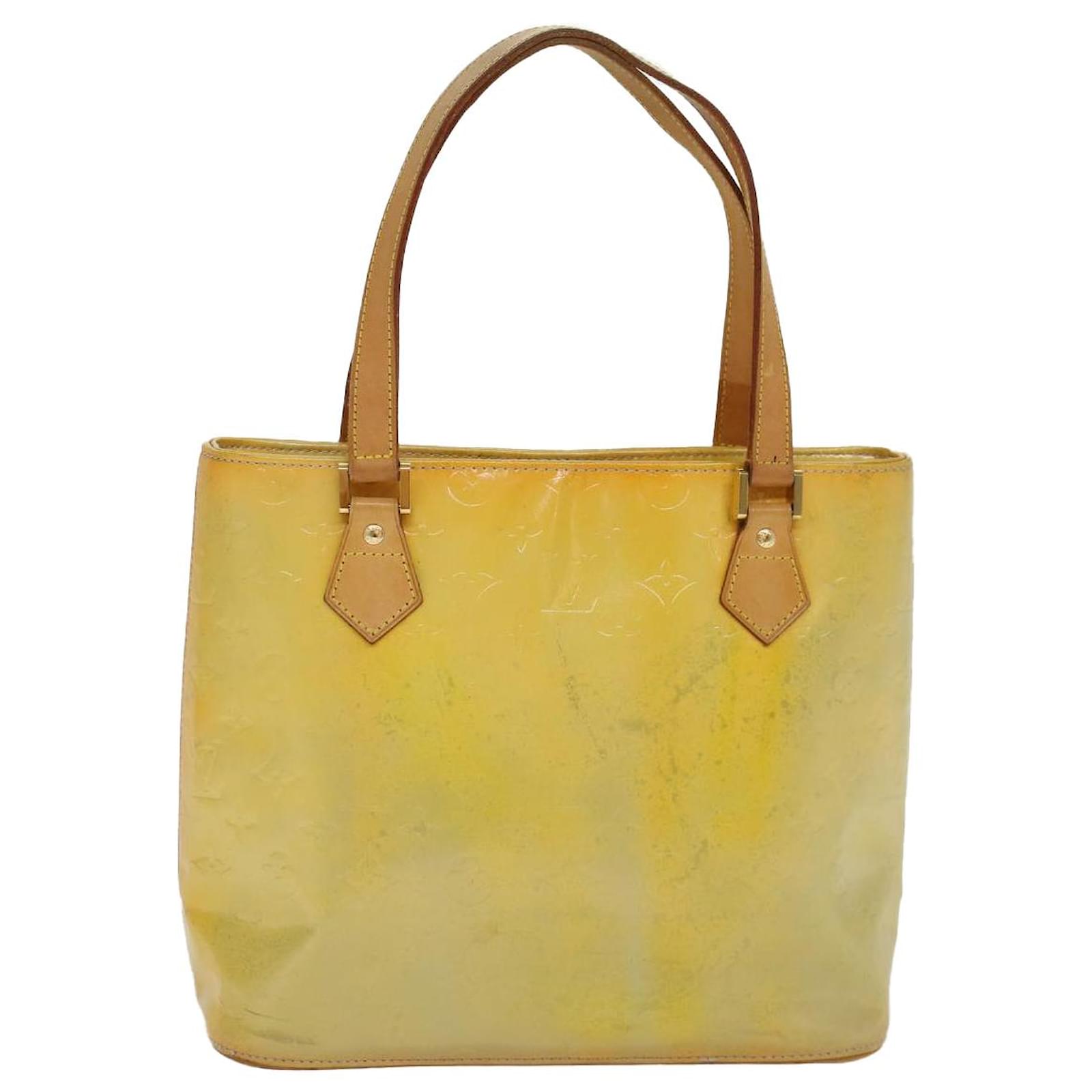 Louis Vuitton Lime Yellow Vernis Houston Bag.  Luxury