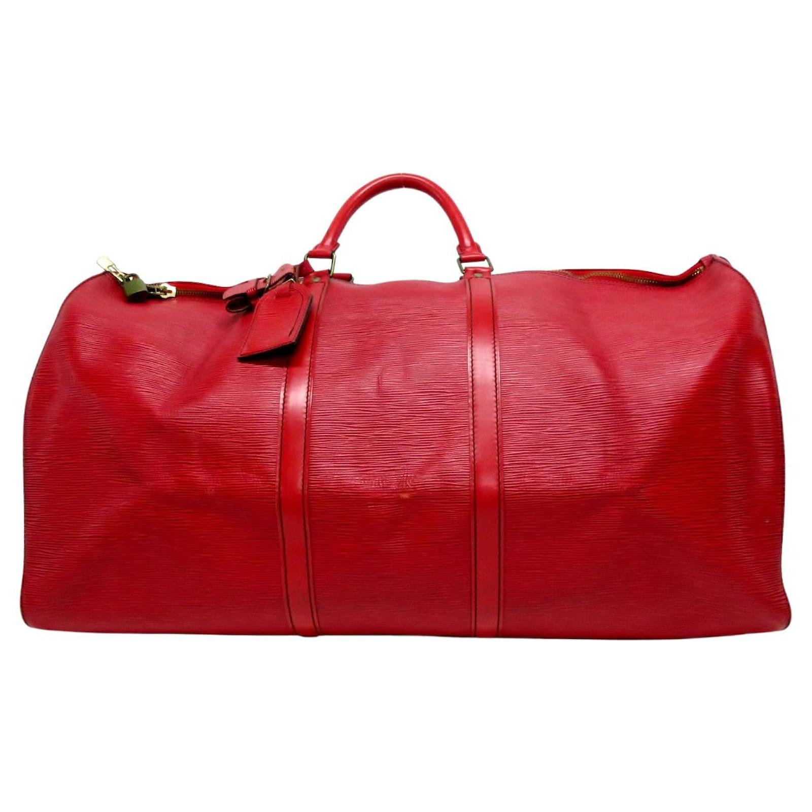 Louis Vuitton Keepall 60 Red Leather ref.981901 Joli Closet