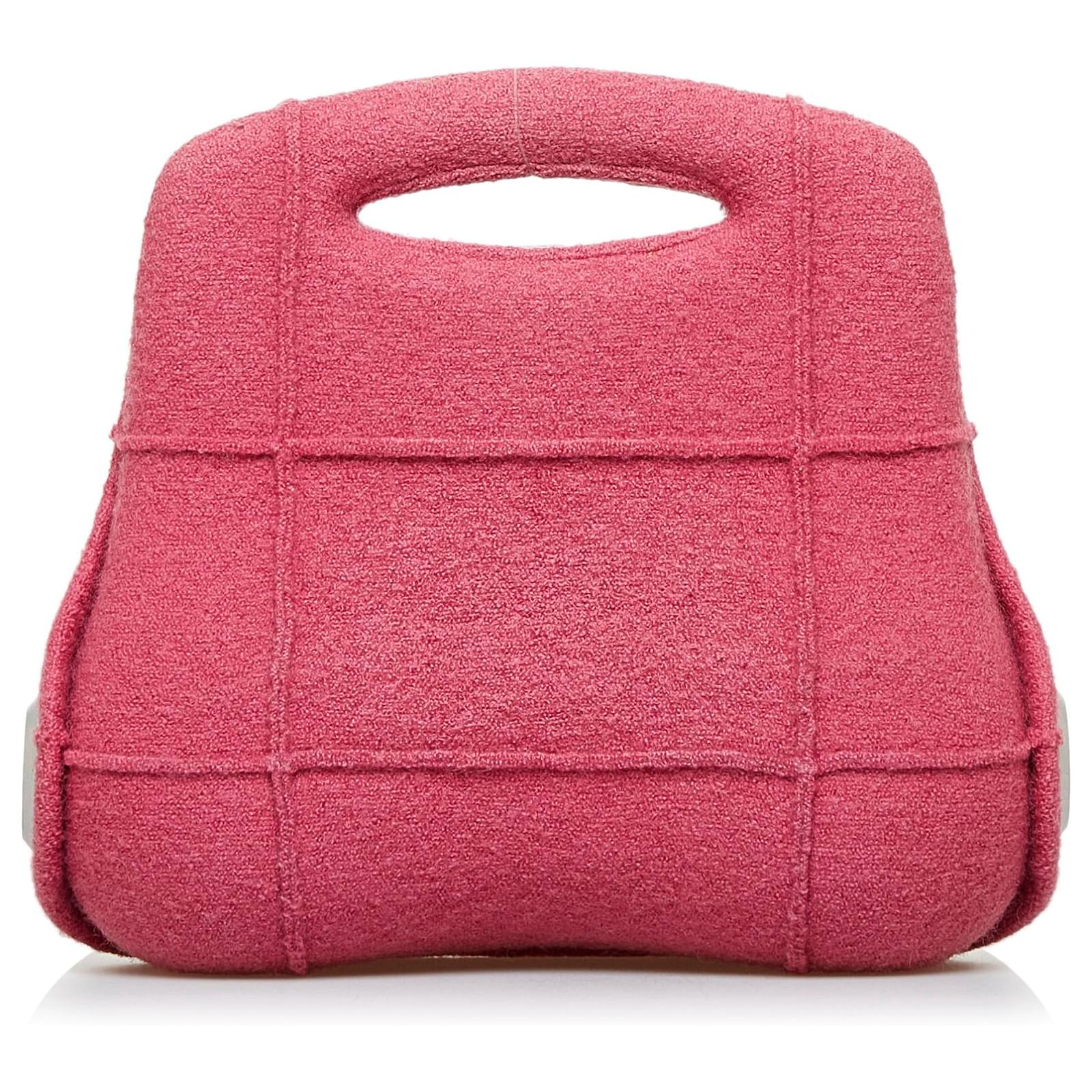 Chanel Pink 2005 Identification Millennium Frame Bag Wool Cloth