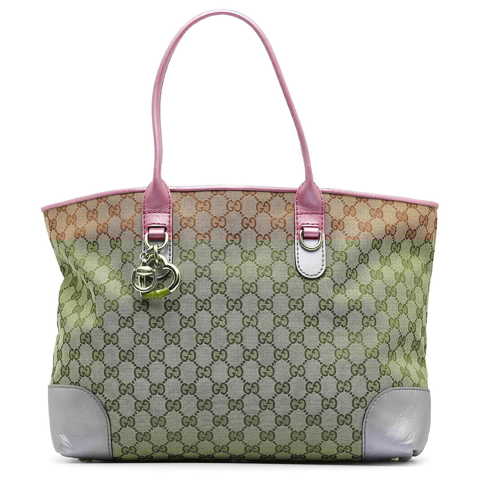 Sac cabas coeur en toile GG marron Gucci Cuir Veau façon poulain