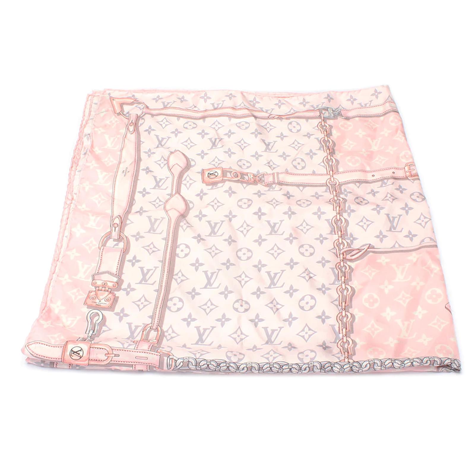 Louis Vuitton Carré Monogram Confidential Silk Scarf M70638 Pink