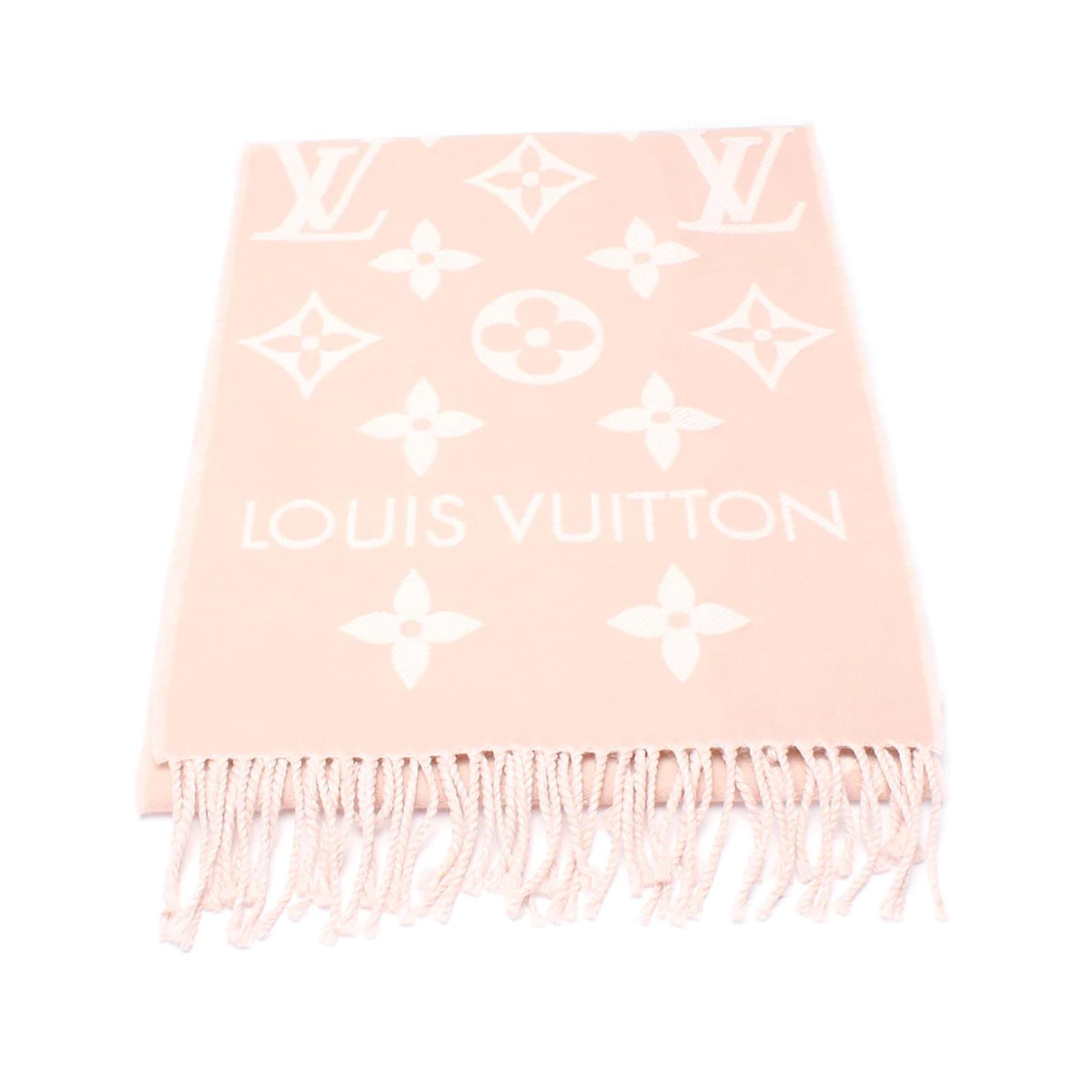 Louis Vuitton Monogram Wool Scarf Pink Cloth ref.982434 - Joli Closet