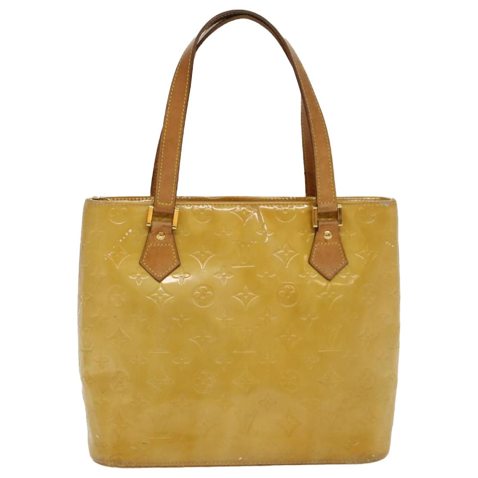 Louis Vuitton LV Houston PM Tote Bag Shoulder Bag M91121 Vernis Gold