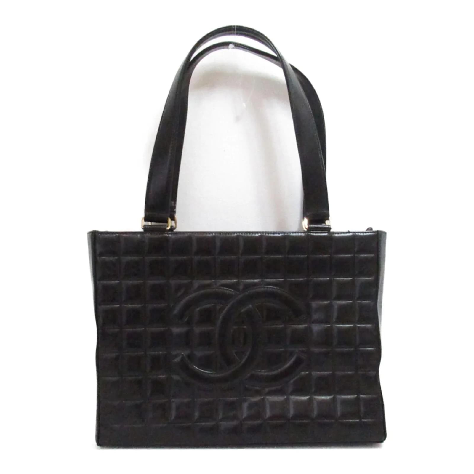 Chanel CC Choco Bar Shoulder Bag Black Pony-style calfskin ref