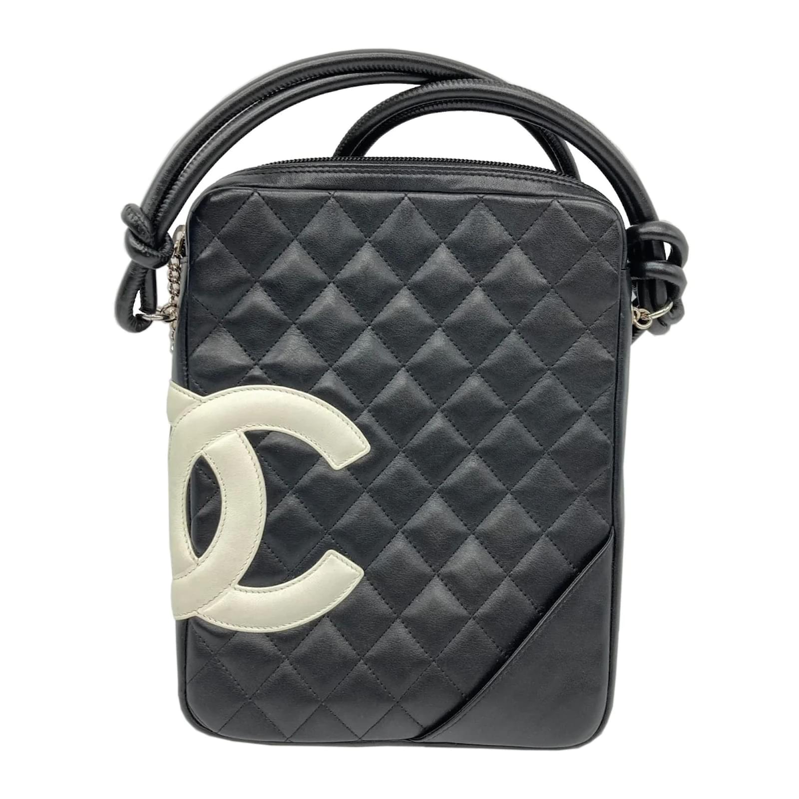 Chanel Beige and Black Quilted Calfskin Cambon Tote