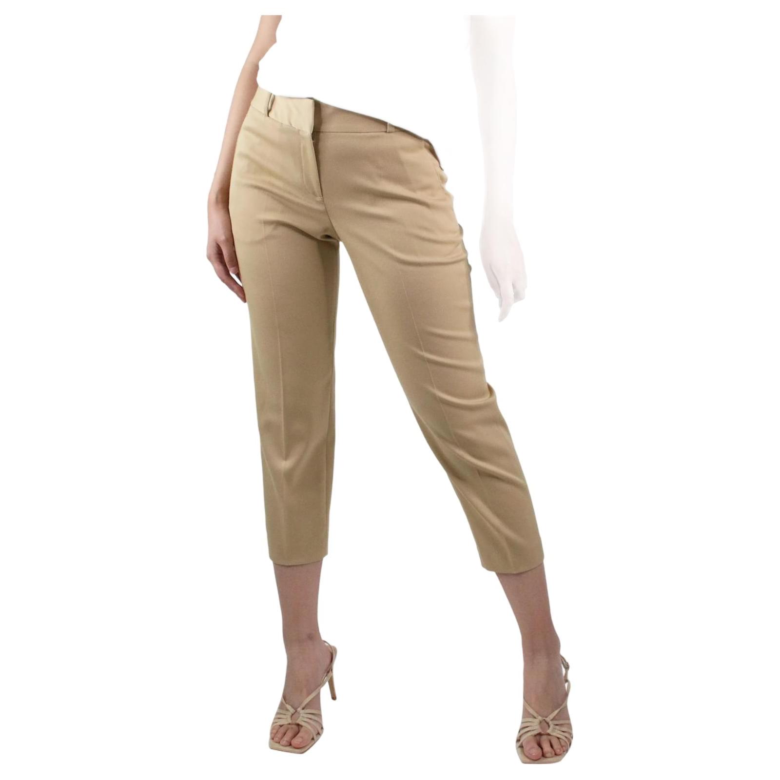 Womens BABATON Aritzia 1-01 Pant Trousers Size 4 Ivory Taupe Stripe Front  EUC | eBay