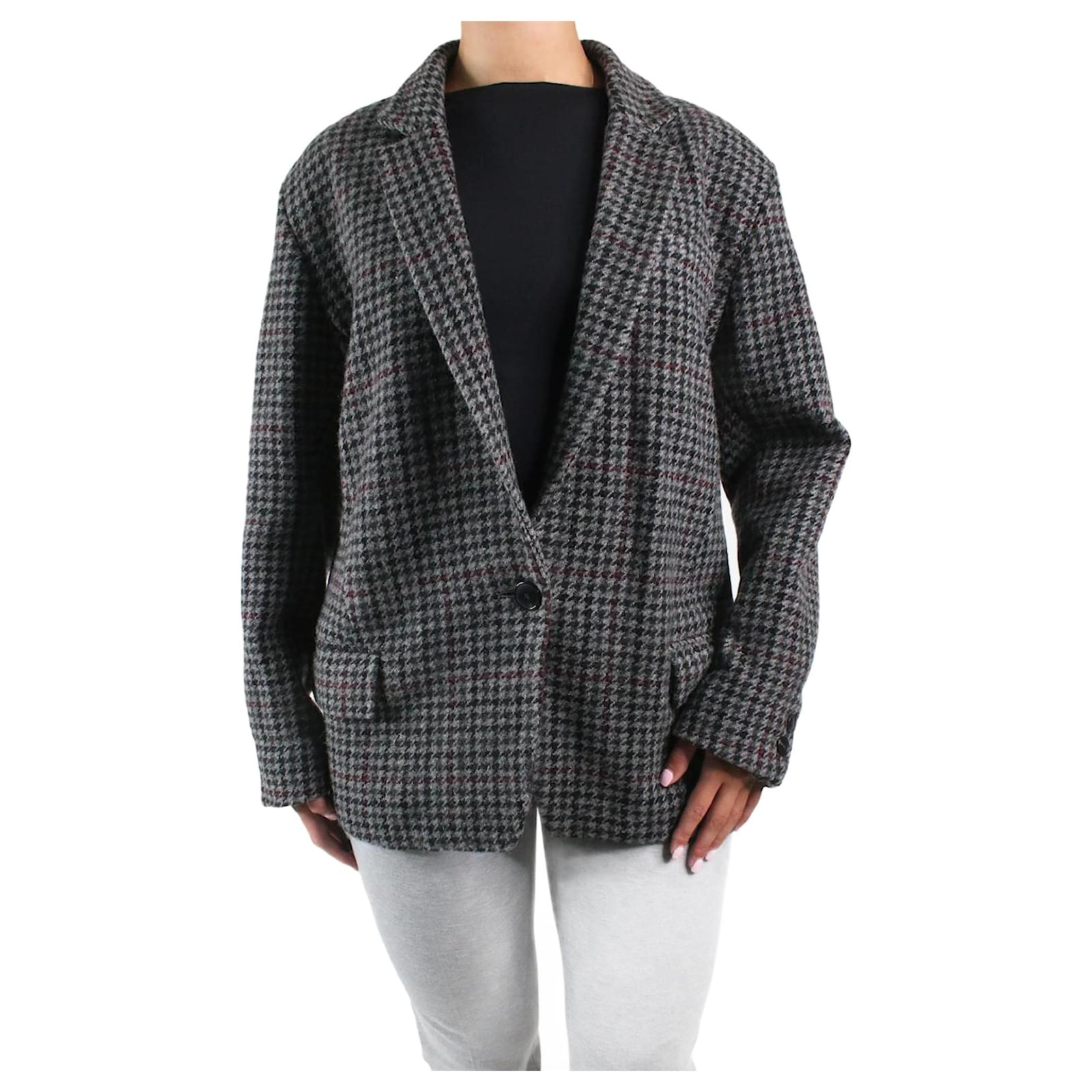 Isabel Marant Etoile Grey houndstooth wool jacket - size FR 34 ref