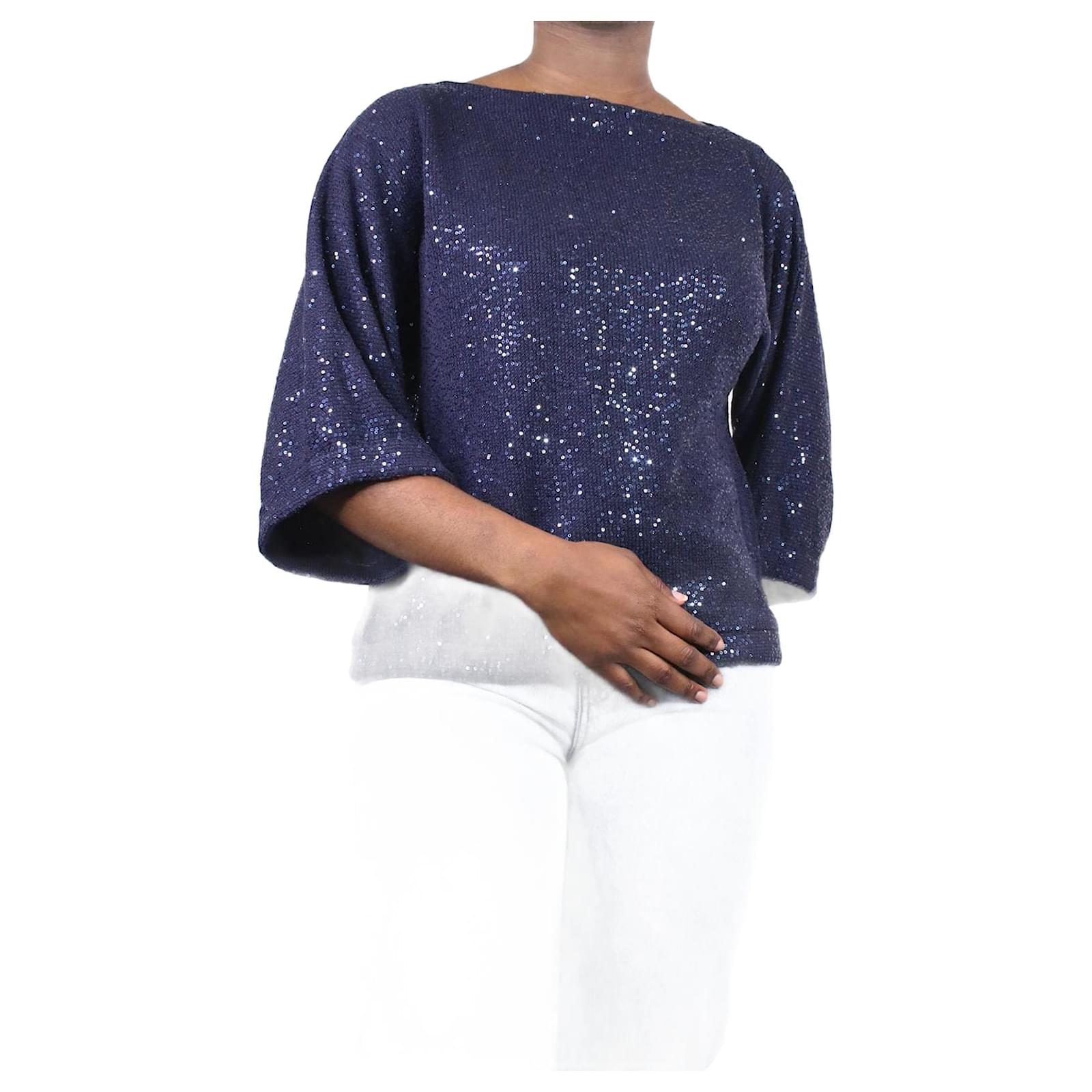 Navy sequin store jumper