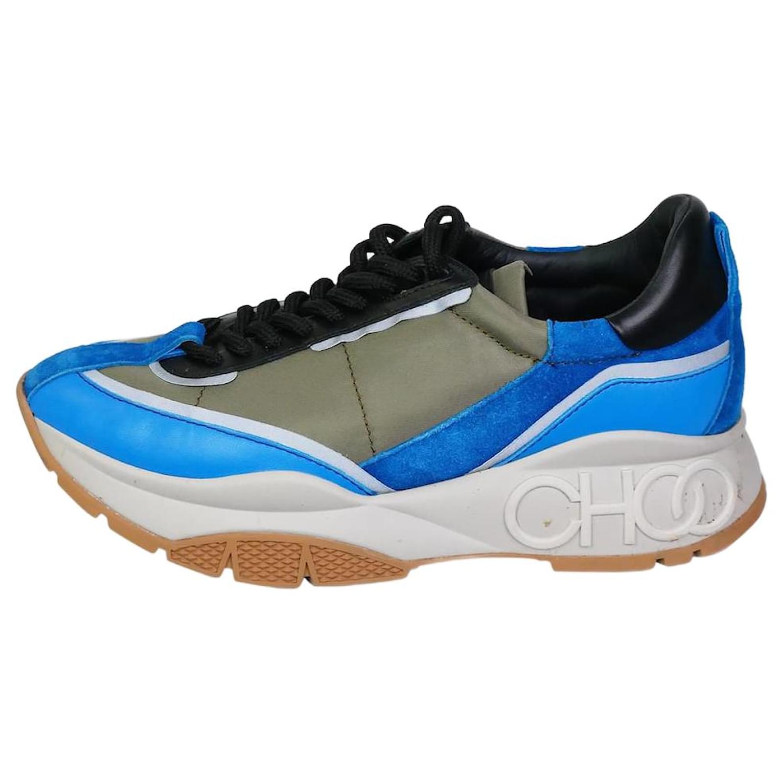 Jimmy Choo Green 'Raine' Sneakers - size EU 37 Blue ref.983177