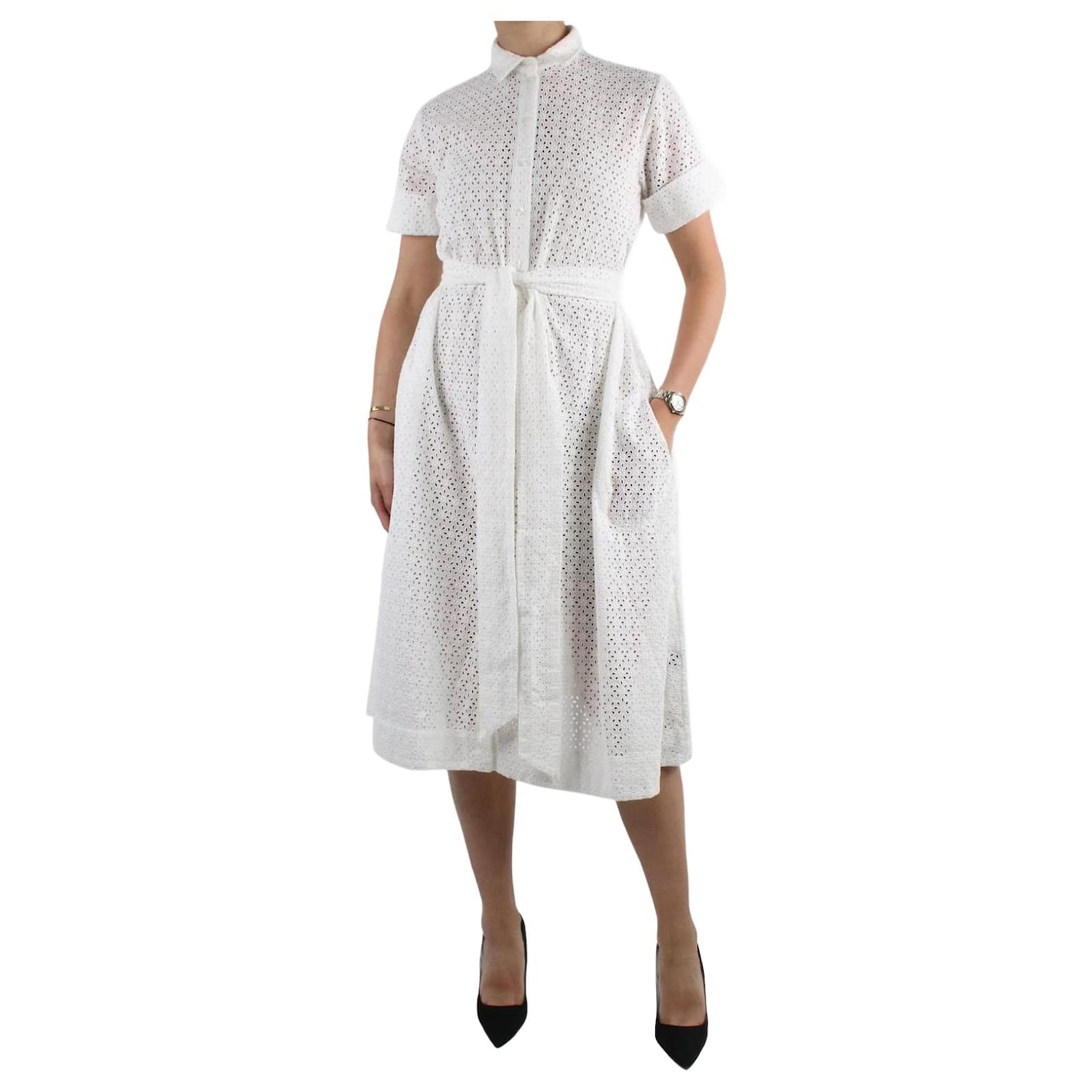Lisa Marie Fernandez White button-up broderie anglaise midi dress - size L  Cotton ref.JC983343 (Sold) - Joli Closet