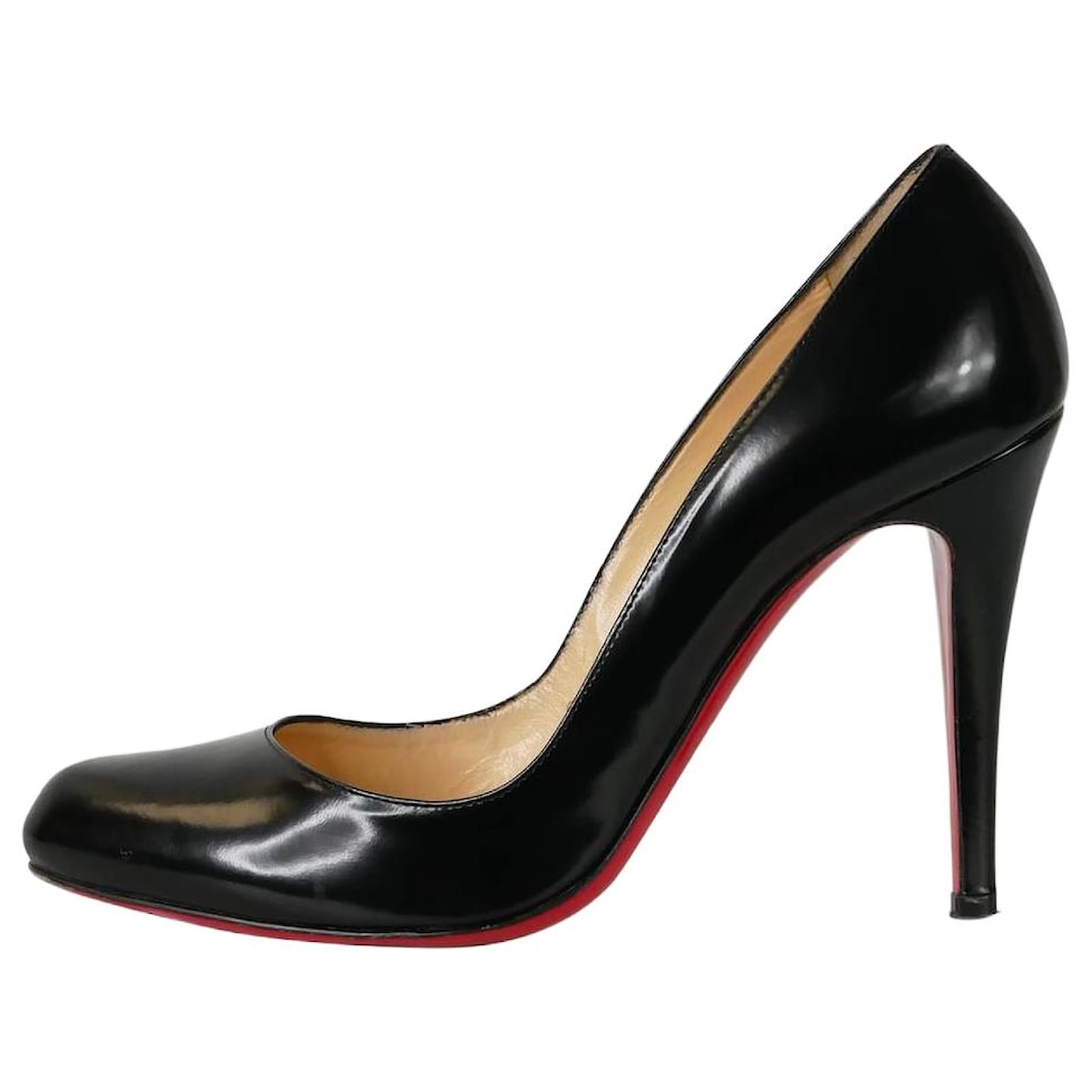 CHRISTAIN LOUBOUTIN Size 8 BELOVED Black Floral Heels Pumps Shoes 38.5 Eur