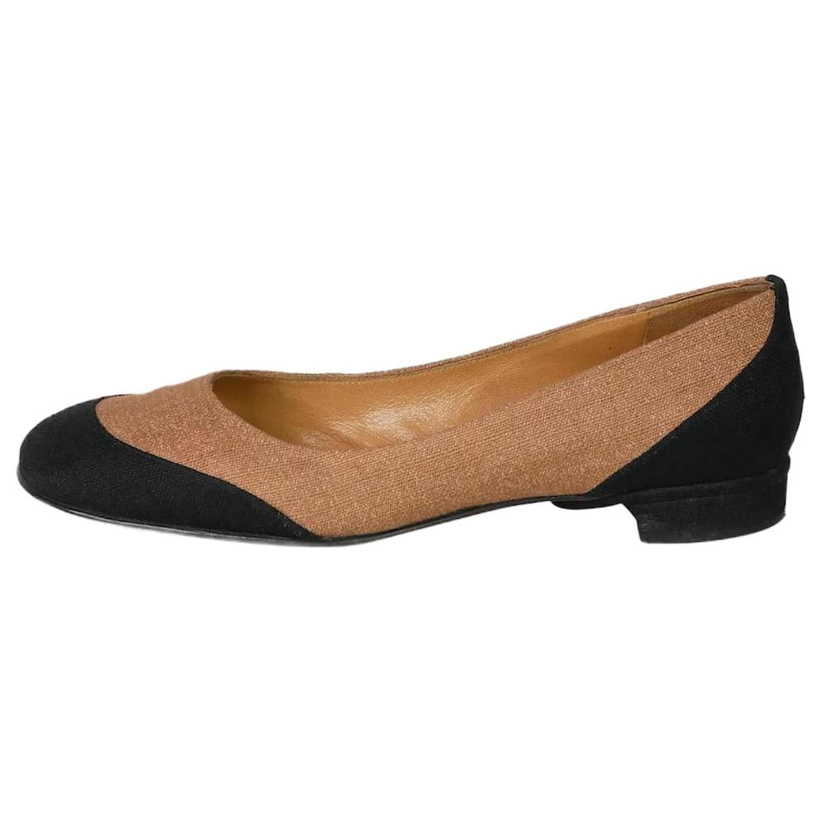 Chanel Brown flat ballet shoes - size EU 36.5 ref.983861 - Joli Closet