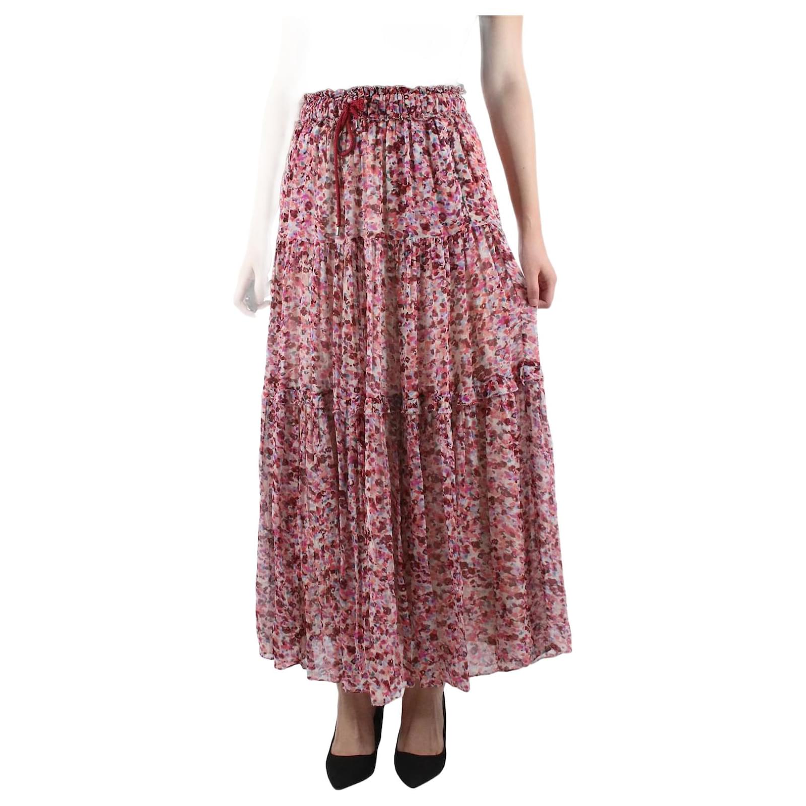 Isabel Marant Etoile Pink long printed skirt - size FR 36 Viscose