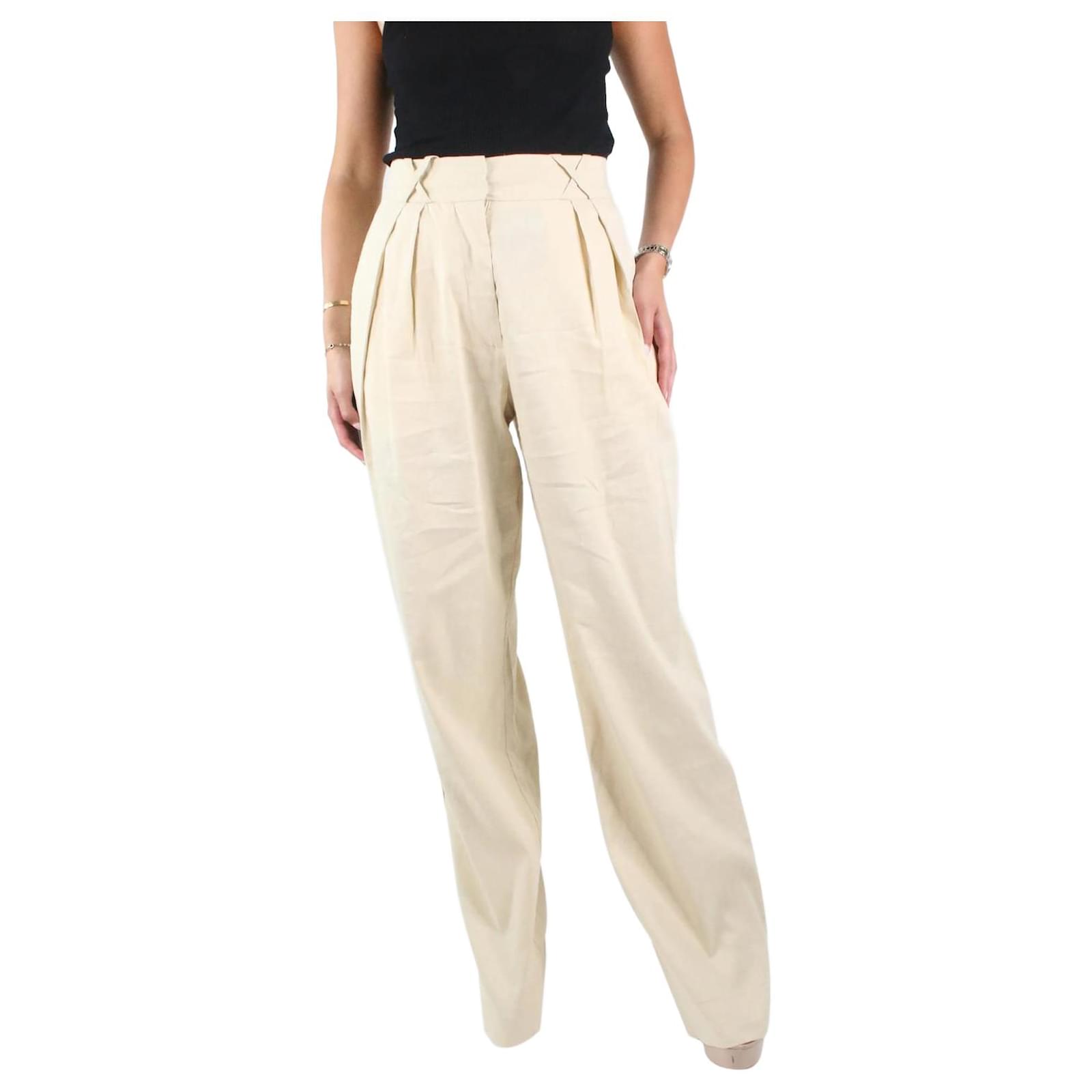 Pantalon discount large creme